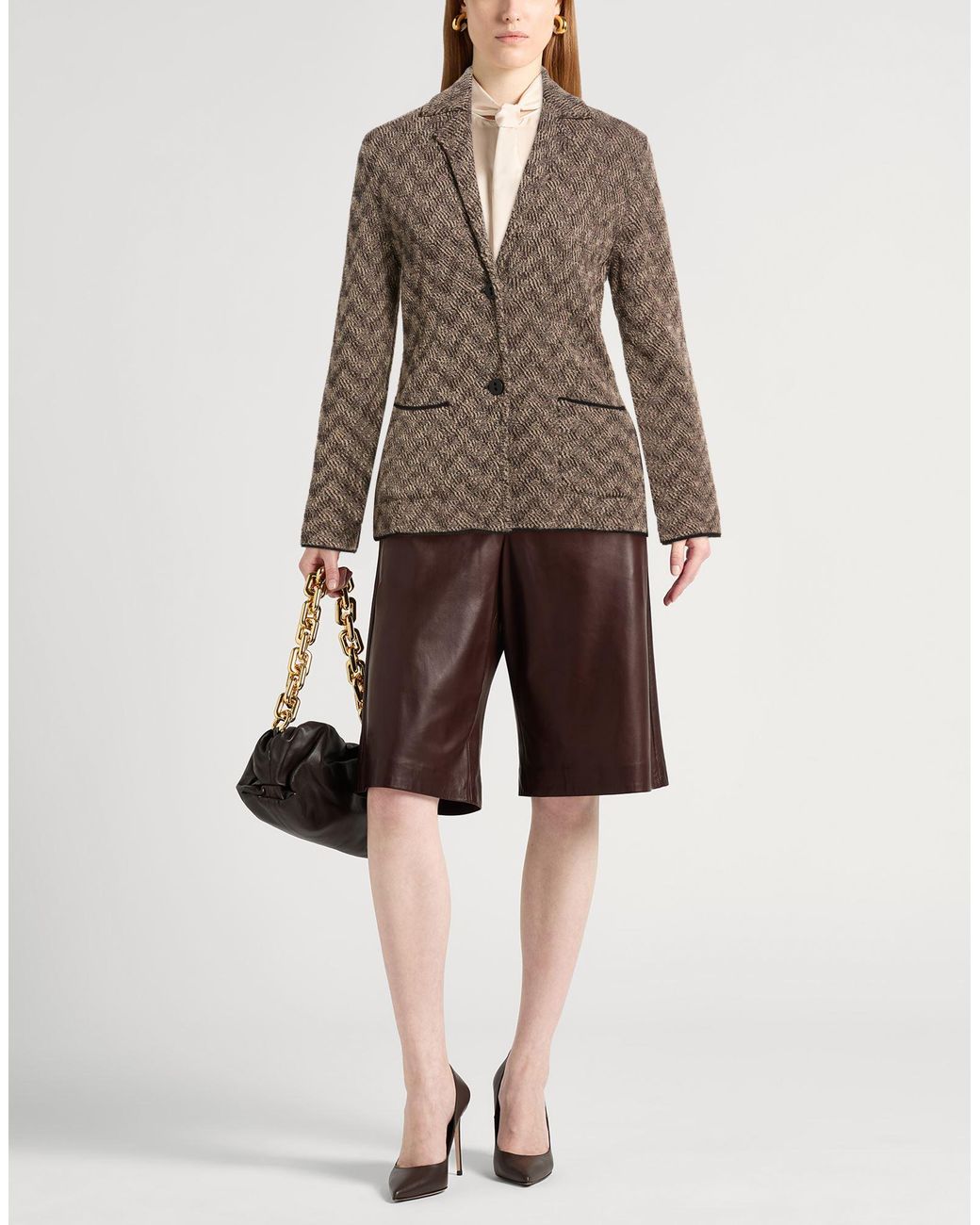 Siyu Brown Dark Blazer Merino Wool