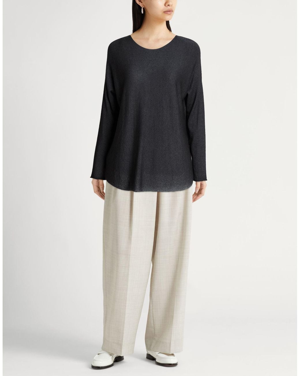 120% Lino Black Sweater Cashmere