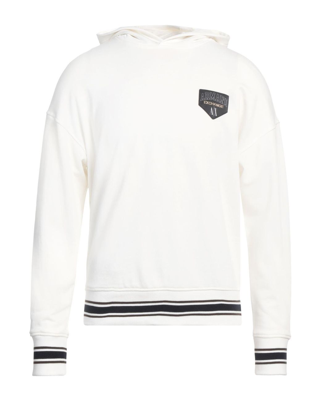 ARMANI EXCHANGE White Sweatshirt Cotton, Polyester, Elastane for men