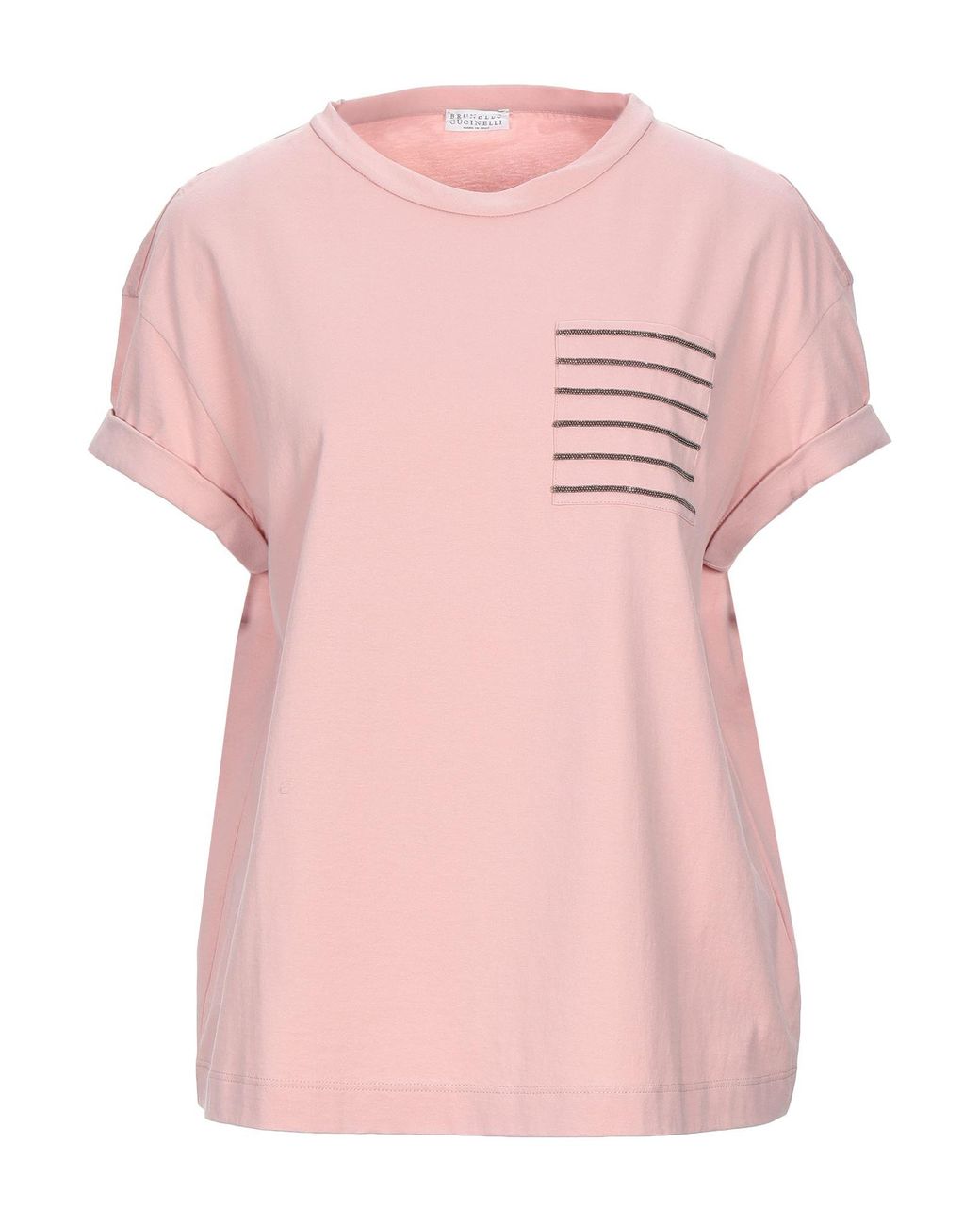 Brunello Cucinelli Cotton T-shirt in Pink - Lyst