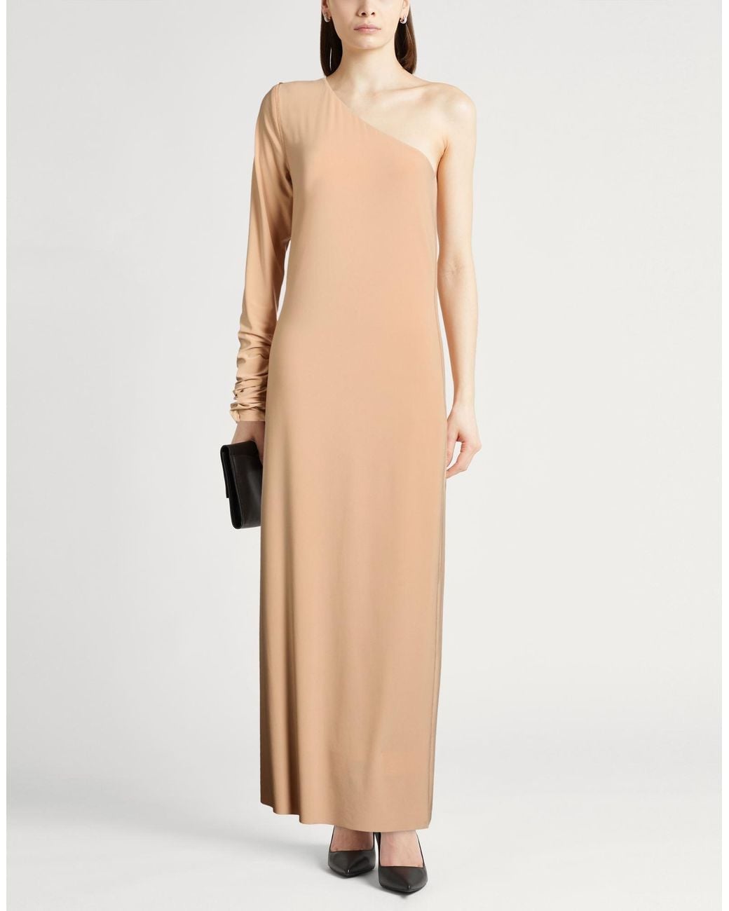Sportmax Natural Maxi Dress Polyester, Elastane
