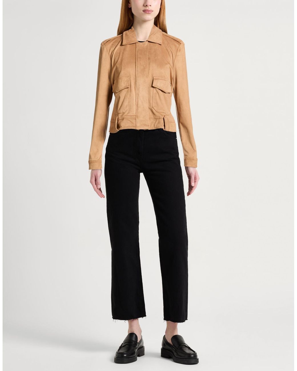 Siste's Natural Camel Jacket Polyester, Elastane