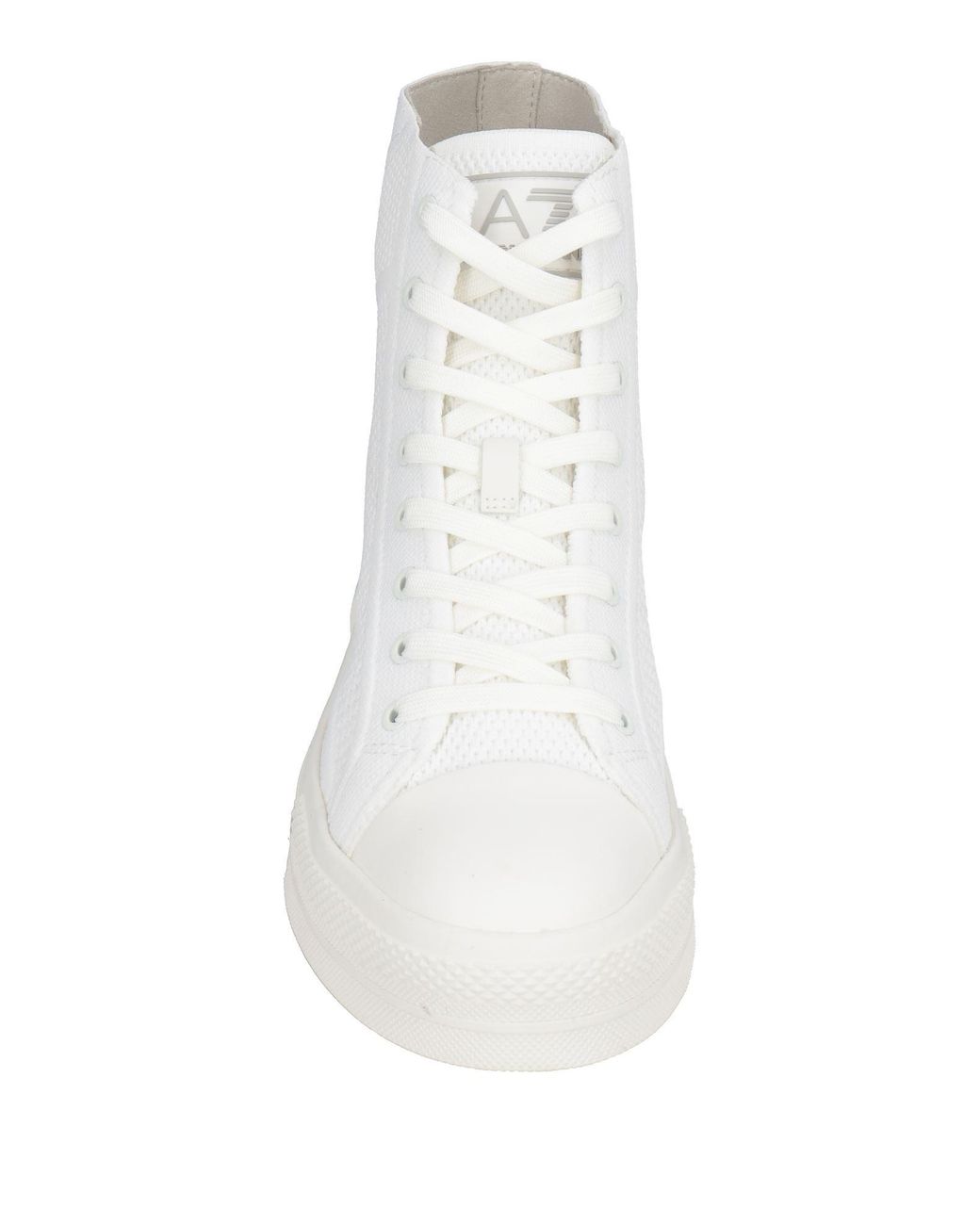 EA7 White Sneakers Polyester, Polyurethane, Elastane, Polyamide for men