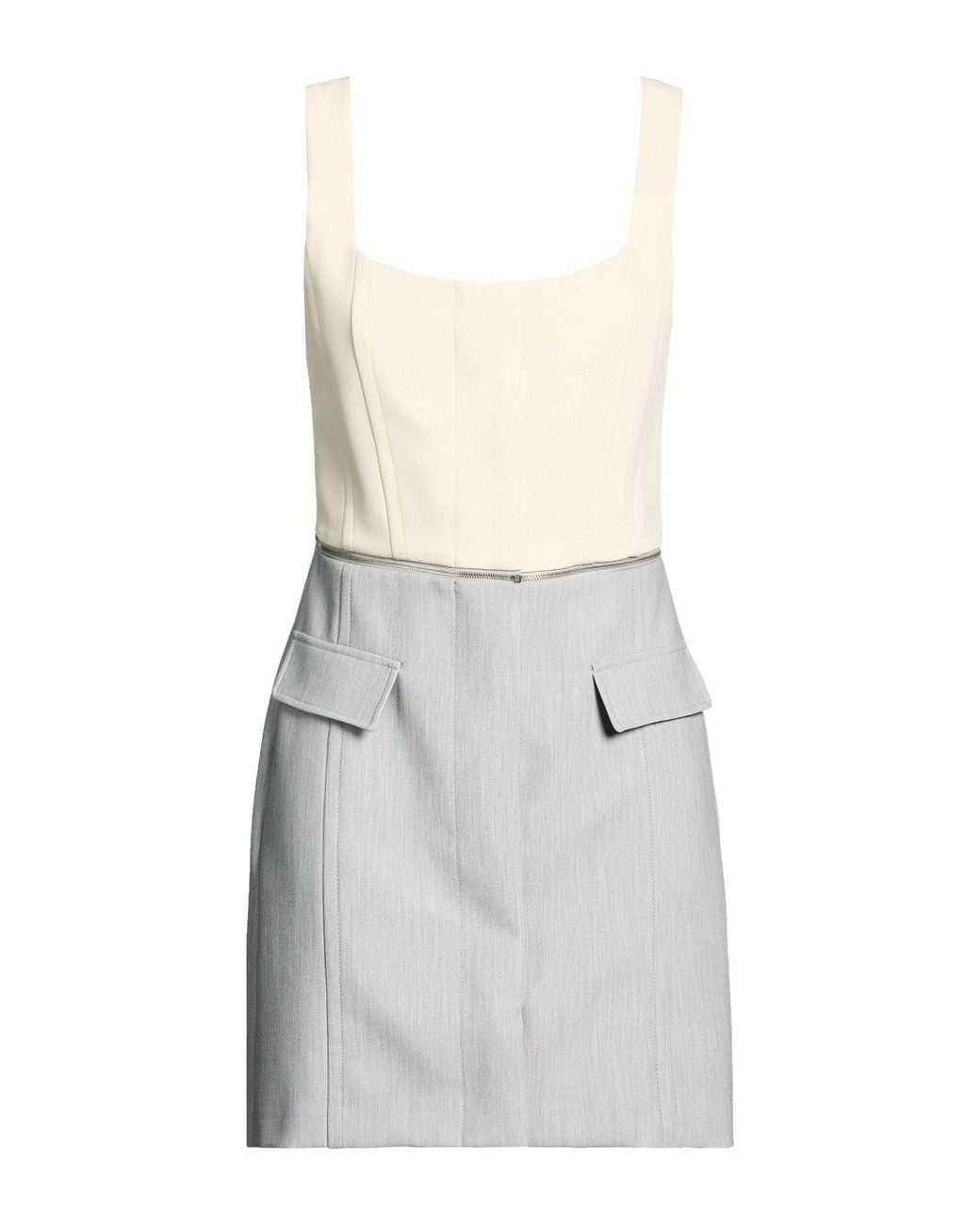 Patrizia Pepe White Mini Dress Polyester, Viscose, Elastane