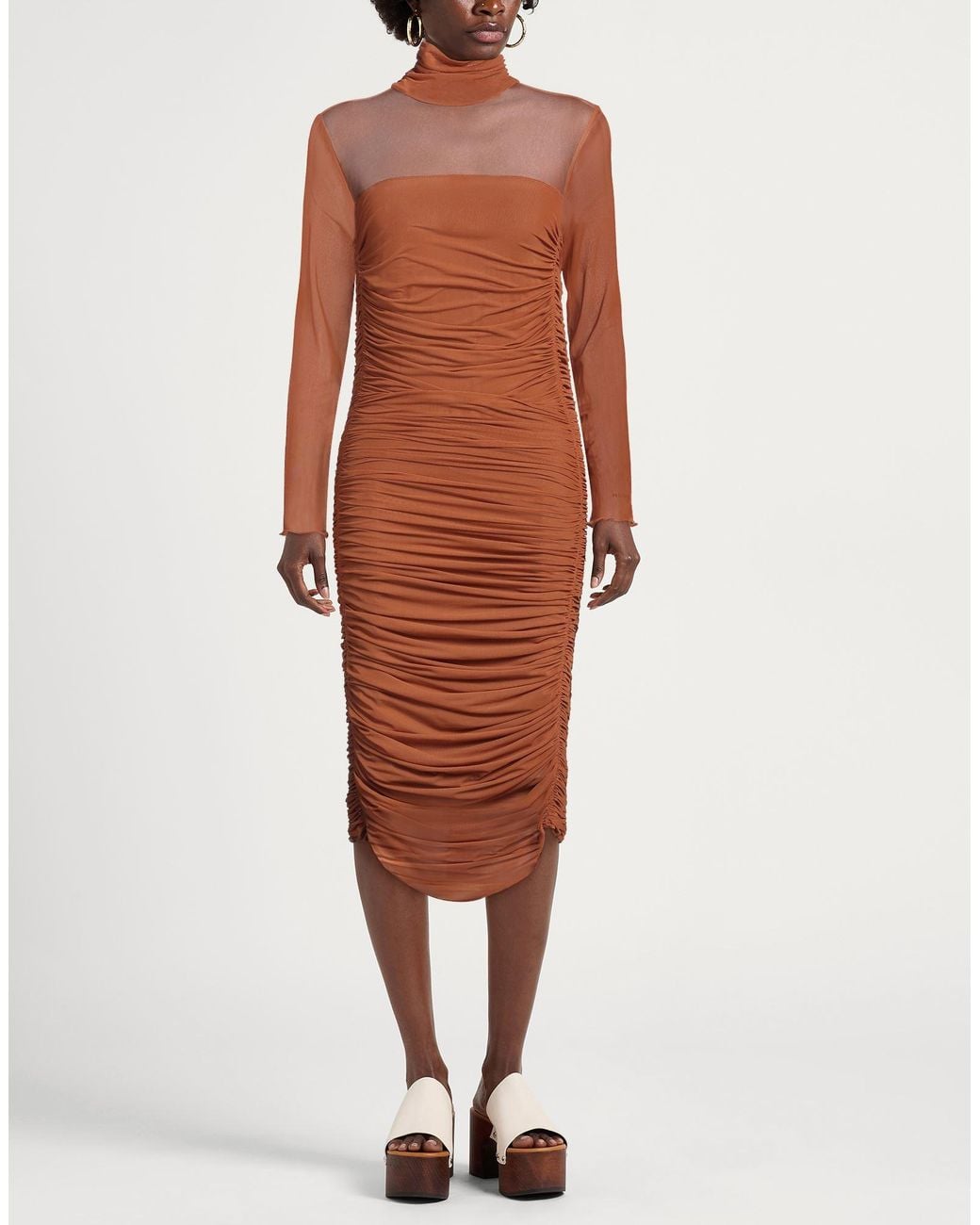 HUGO Brown Midi Dress
