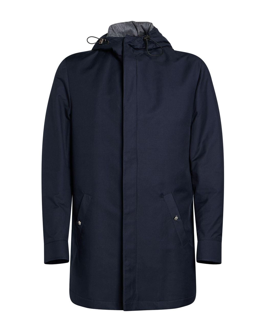 Luigi Borrelli Napoli Blue Coat Cotton, Polyester for men
