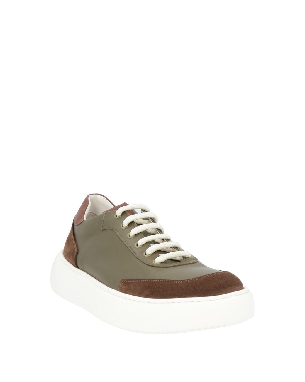Giovanni Conti Brown Military Sneakers Calfskin for men