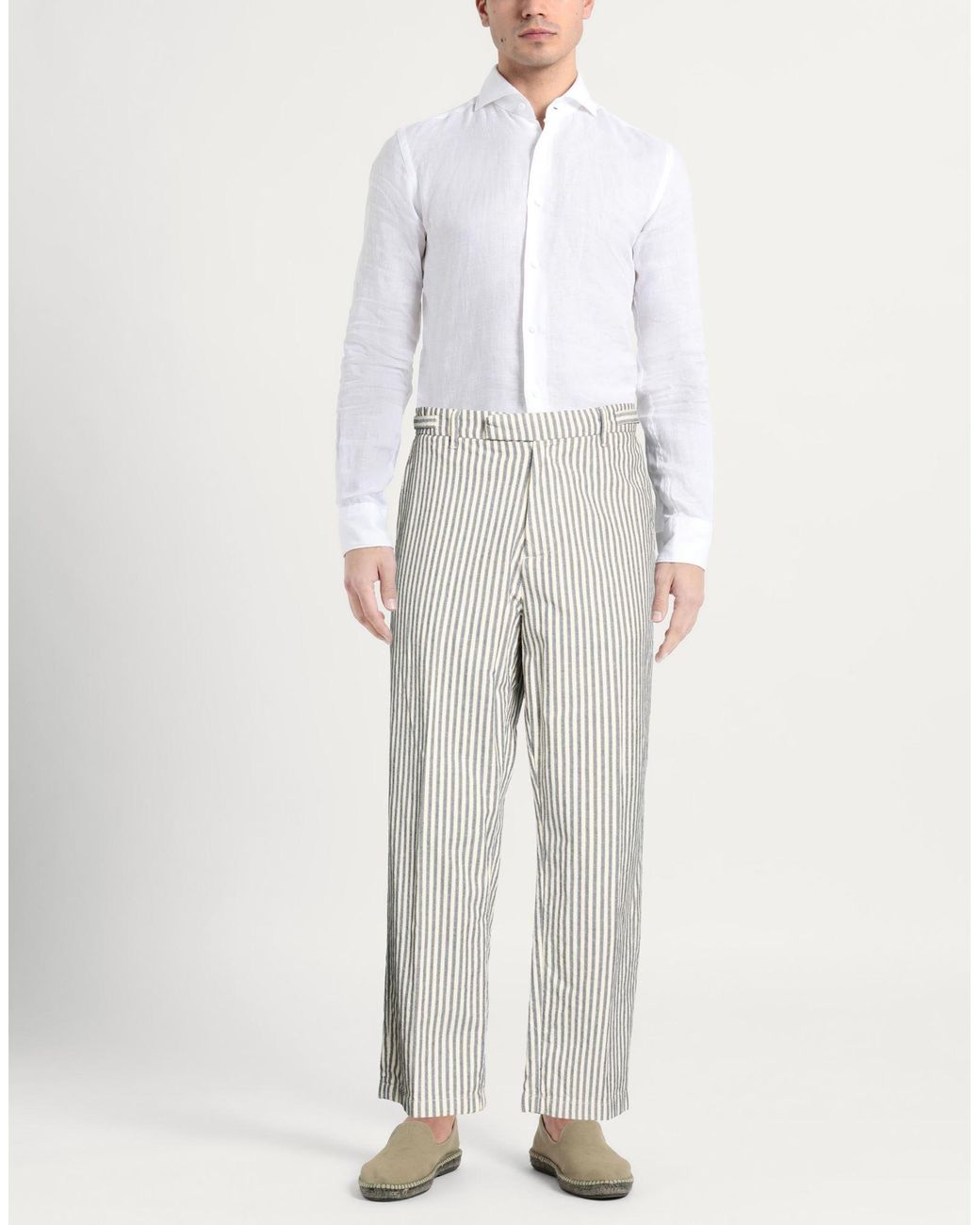 Messagerie Gray Pants Cotton, Linen for men