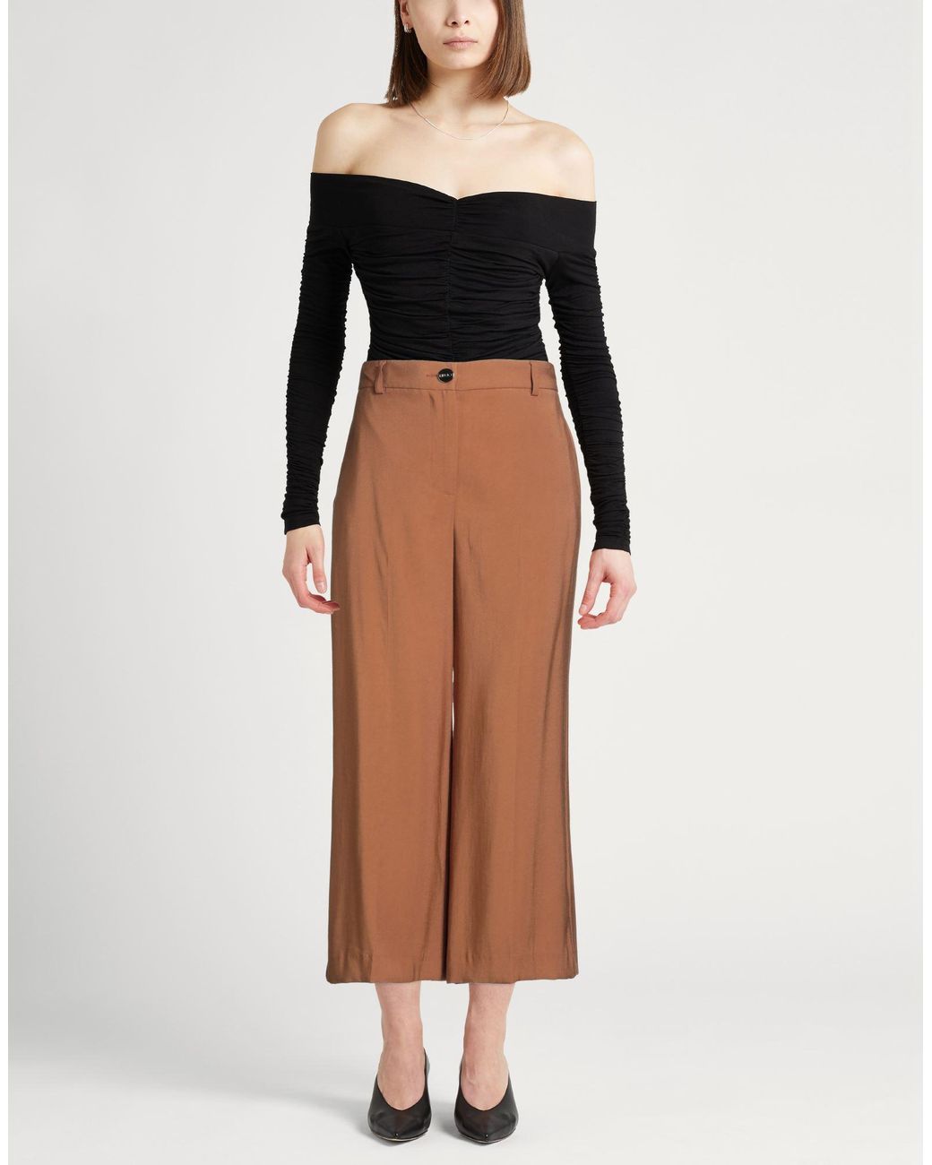Liu Jo Brown Tan Pants Viscose, Polyester