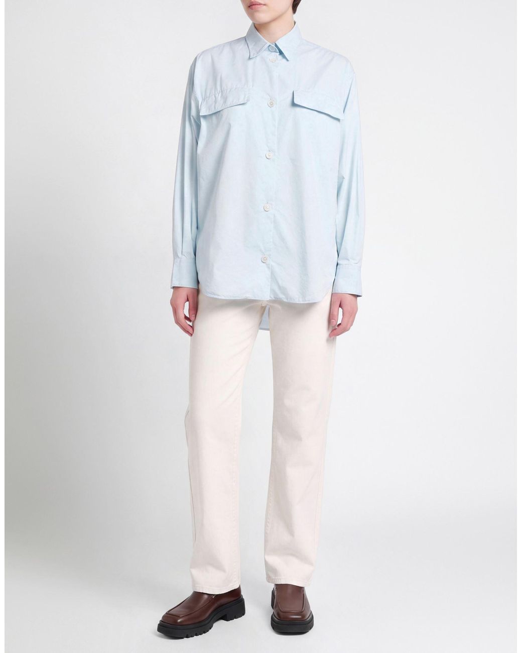 Moncler Blue Sky Shirt Cotton, Polyamide