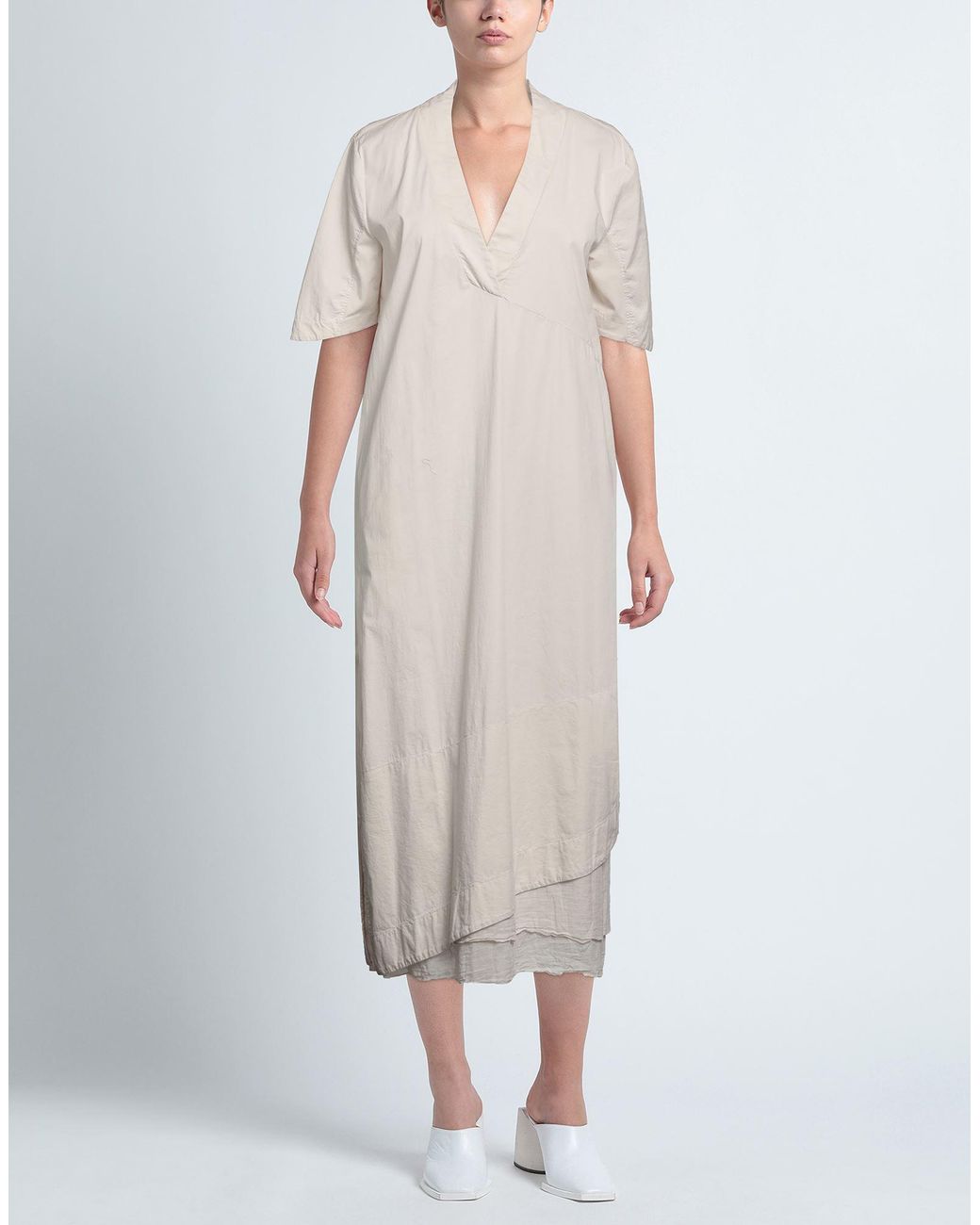European Culture White Midi Dress