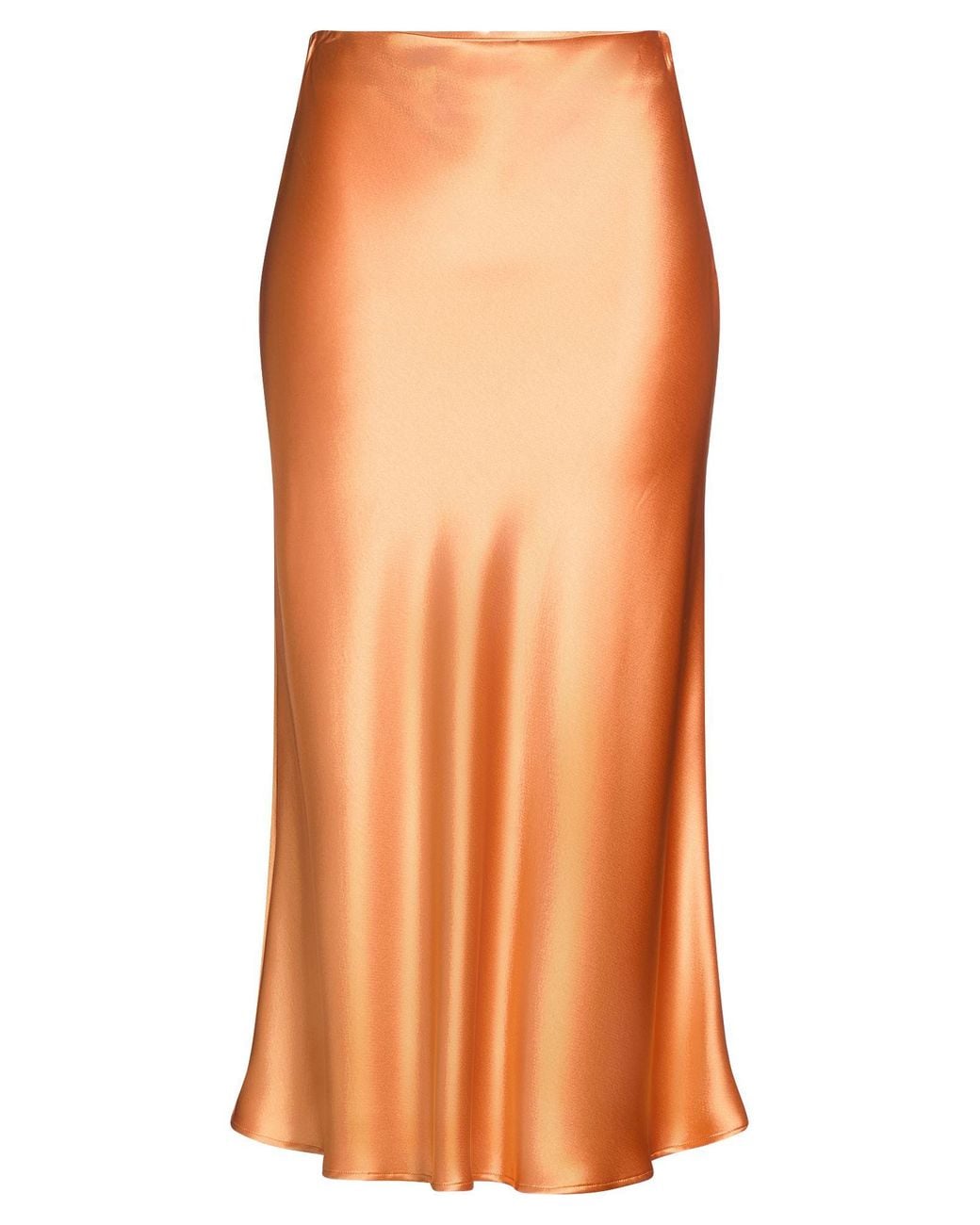 Galvan Orange Midi Skirt Triacetate, Polyester
