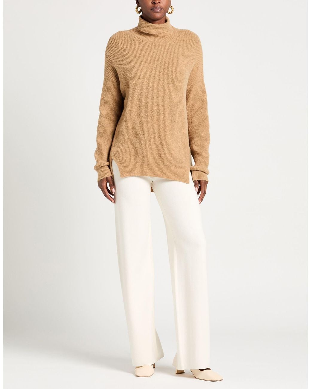 Tela Brown Camel Turtleneck Polyamide, Alpaca Wool, Wool, Elastane