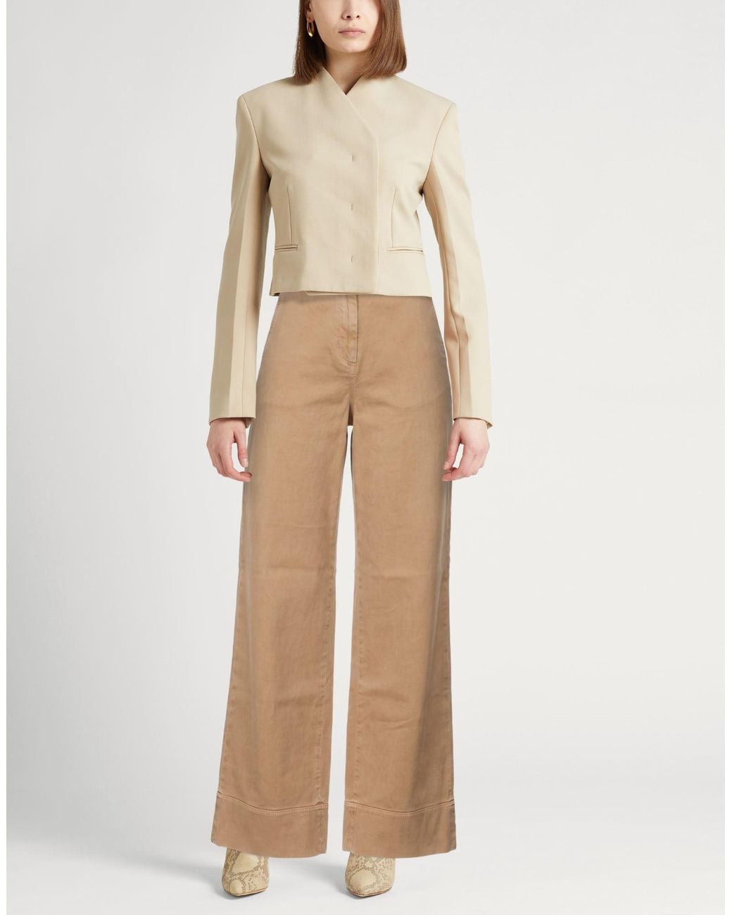 Moncler Natural Pants Cotton, Elastane