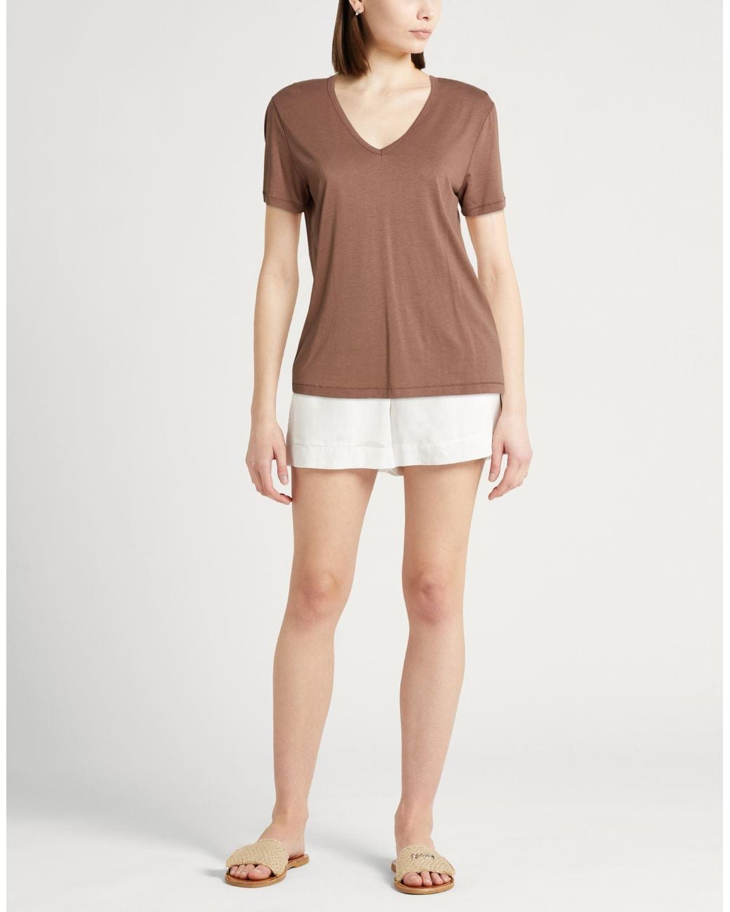 Majestic Filatures Brown T-Shirt Lyocell, Cotton