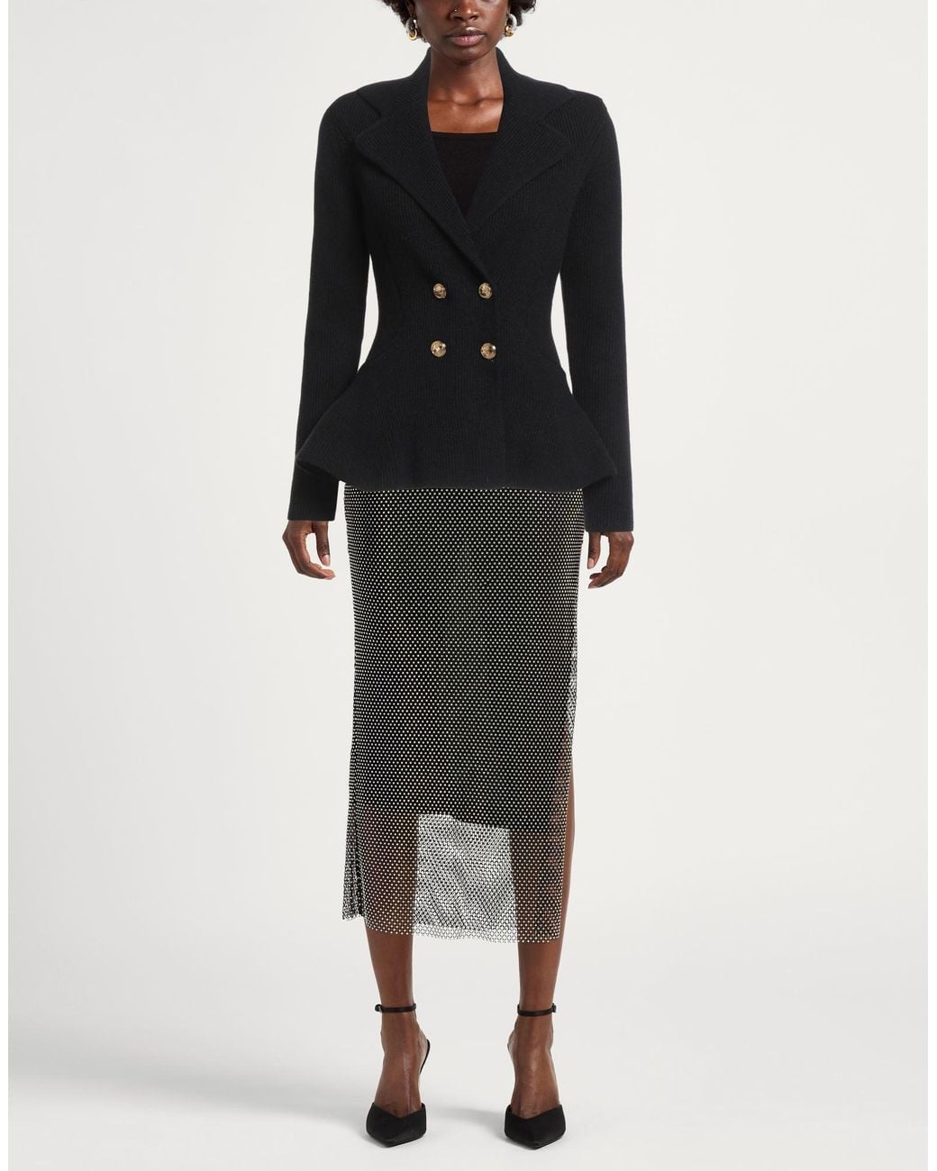 Elisabetta Franchi Black Cardigan Viscose, Polyamide, Polyester