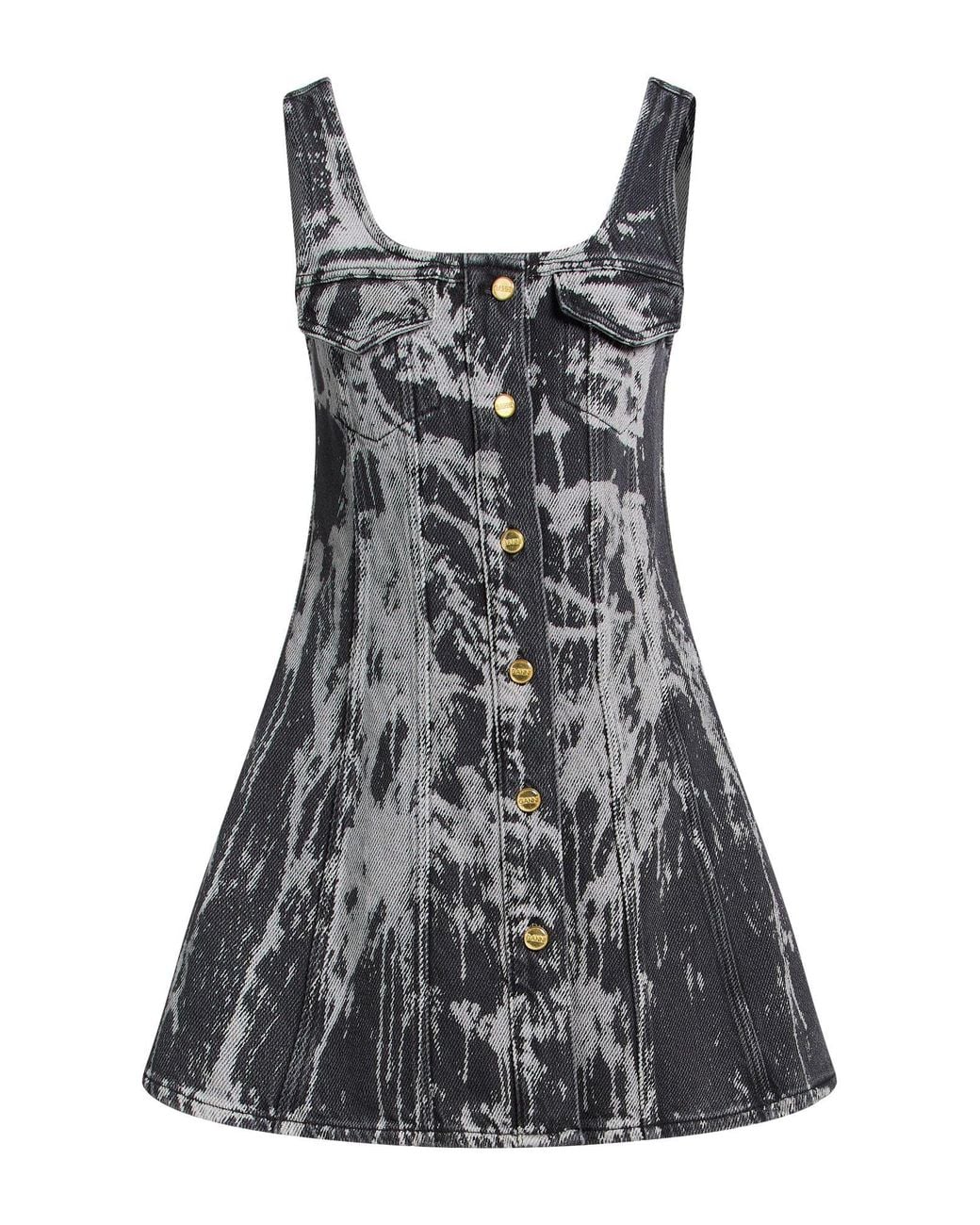 Ganni Black Mini Dress Organic Cotton