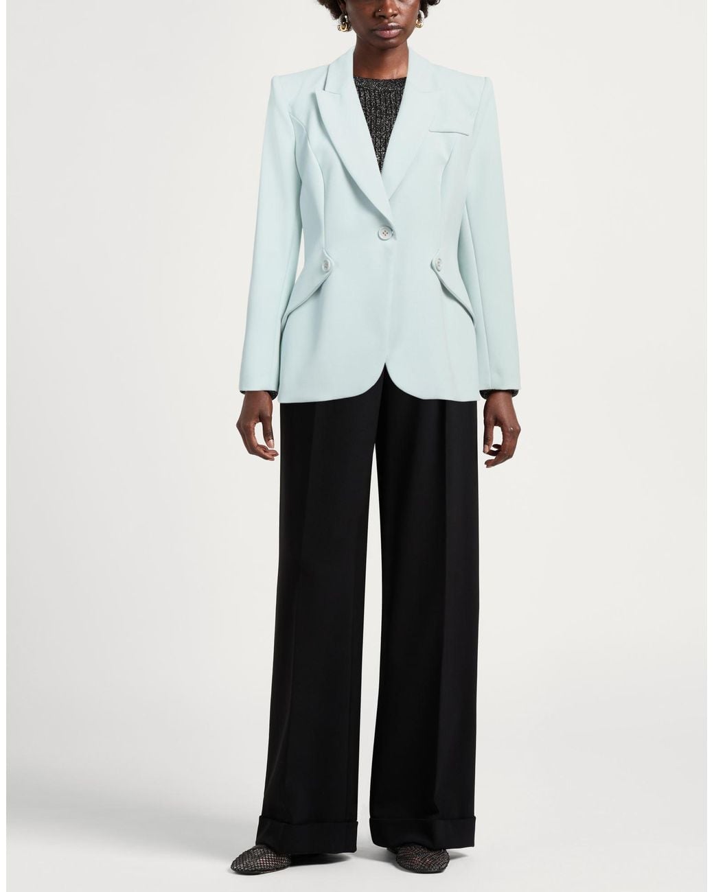 Elisabetta Franchi Blue Blazer Polyester, Elastane