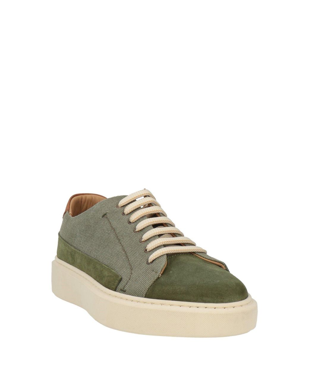 Baldinini Green Military Sneakers Leather, Textile Fibers for men