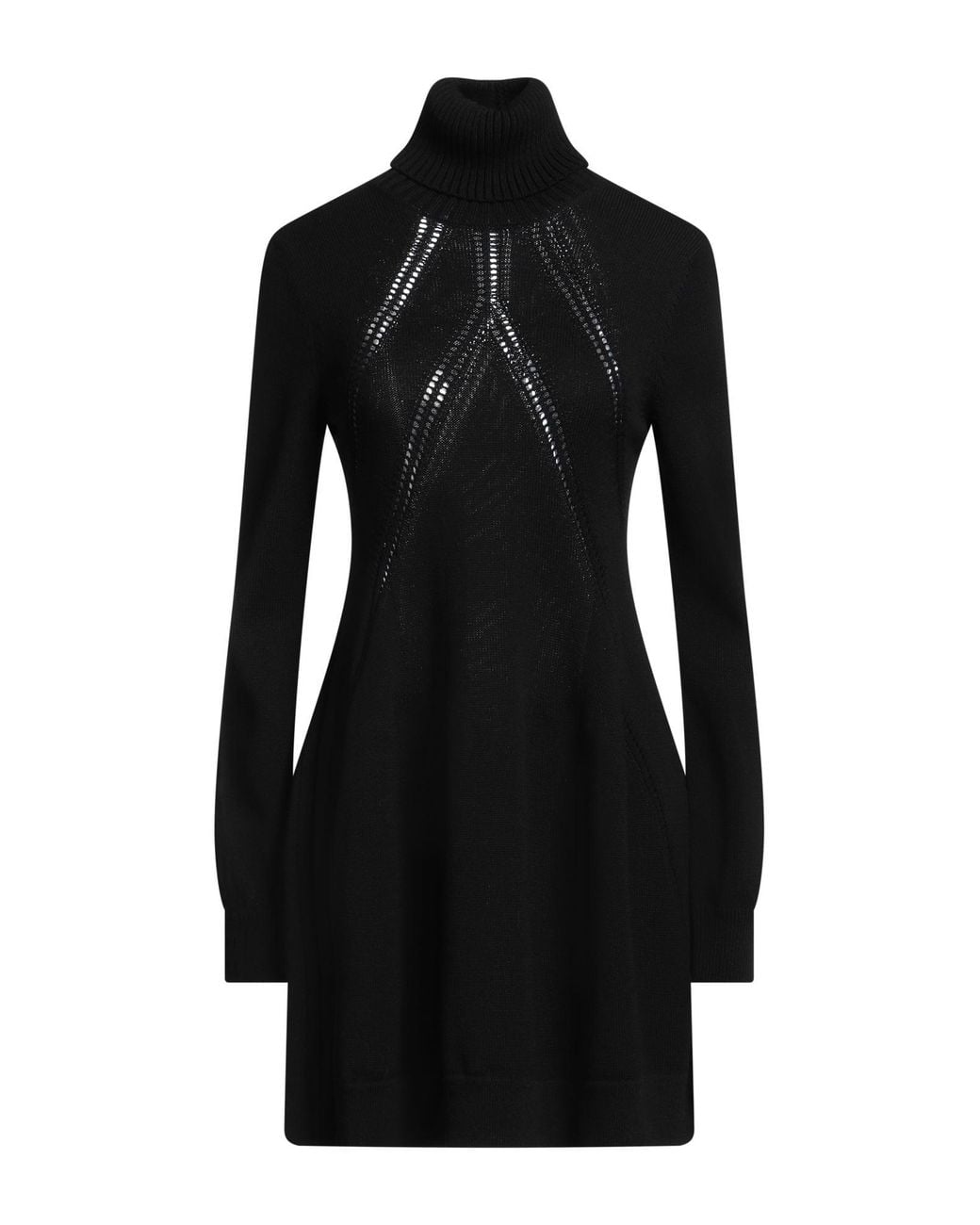 Jil Sander Black Mini Dress Wool, Cotton