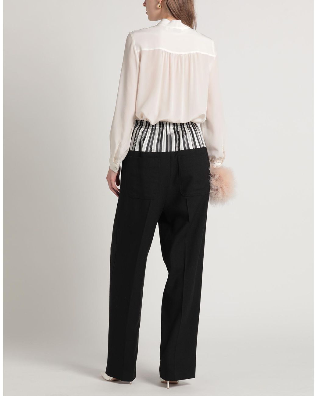 Fendi Black Pants Virgin Wool, Polyamide, Silk