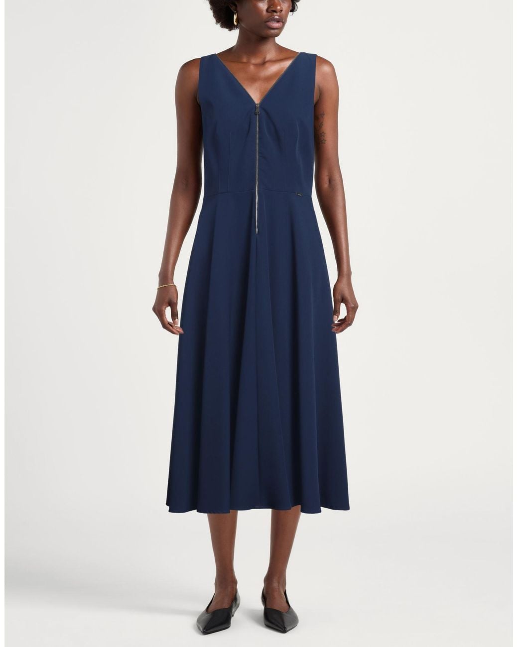Kocca Blue Midi Dress Polyester, Elastane