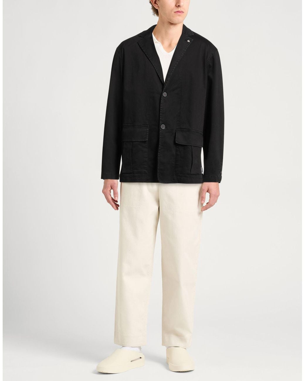 Berna Black Jacket Cotton, Elastane for men