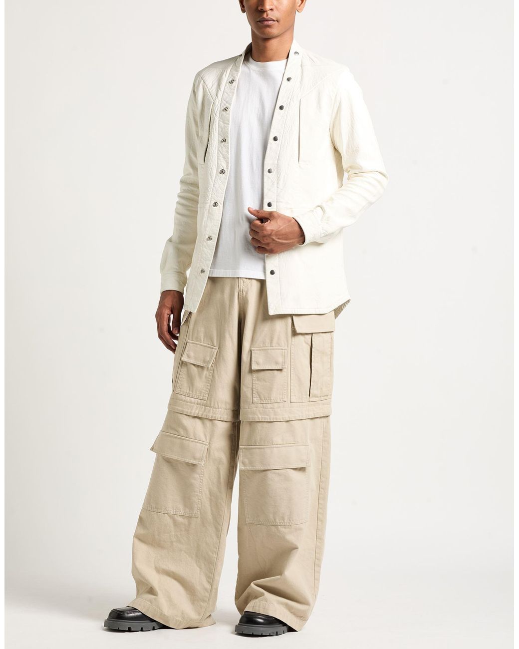 Rick Owens White Jacket Lambskin for men
