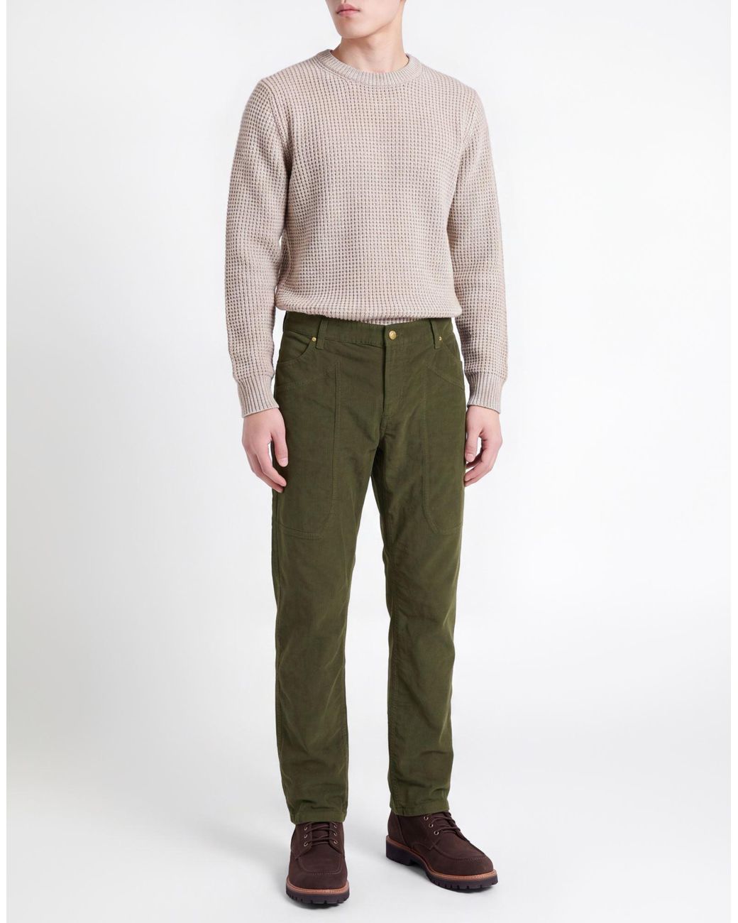 Jeckerson Green Pants Cotton, Elastane for men