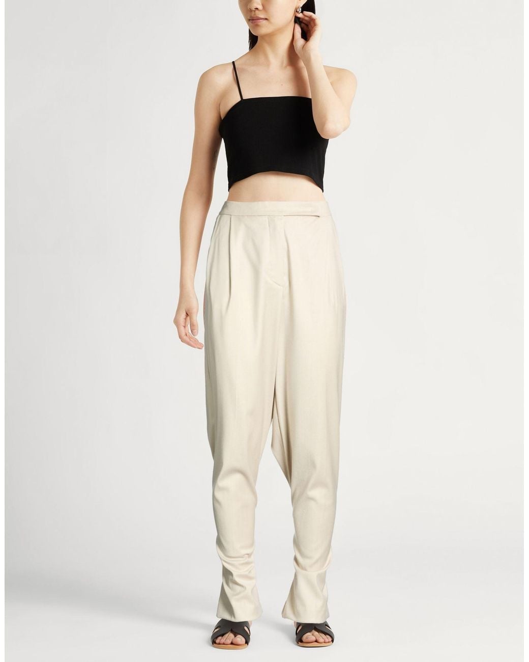 Semicouture Natural Pants Virgin Wool, Polyester, Viscose, Elastane