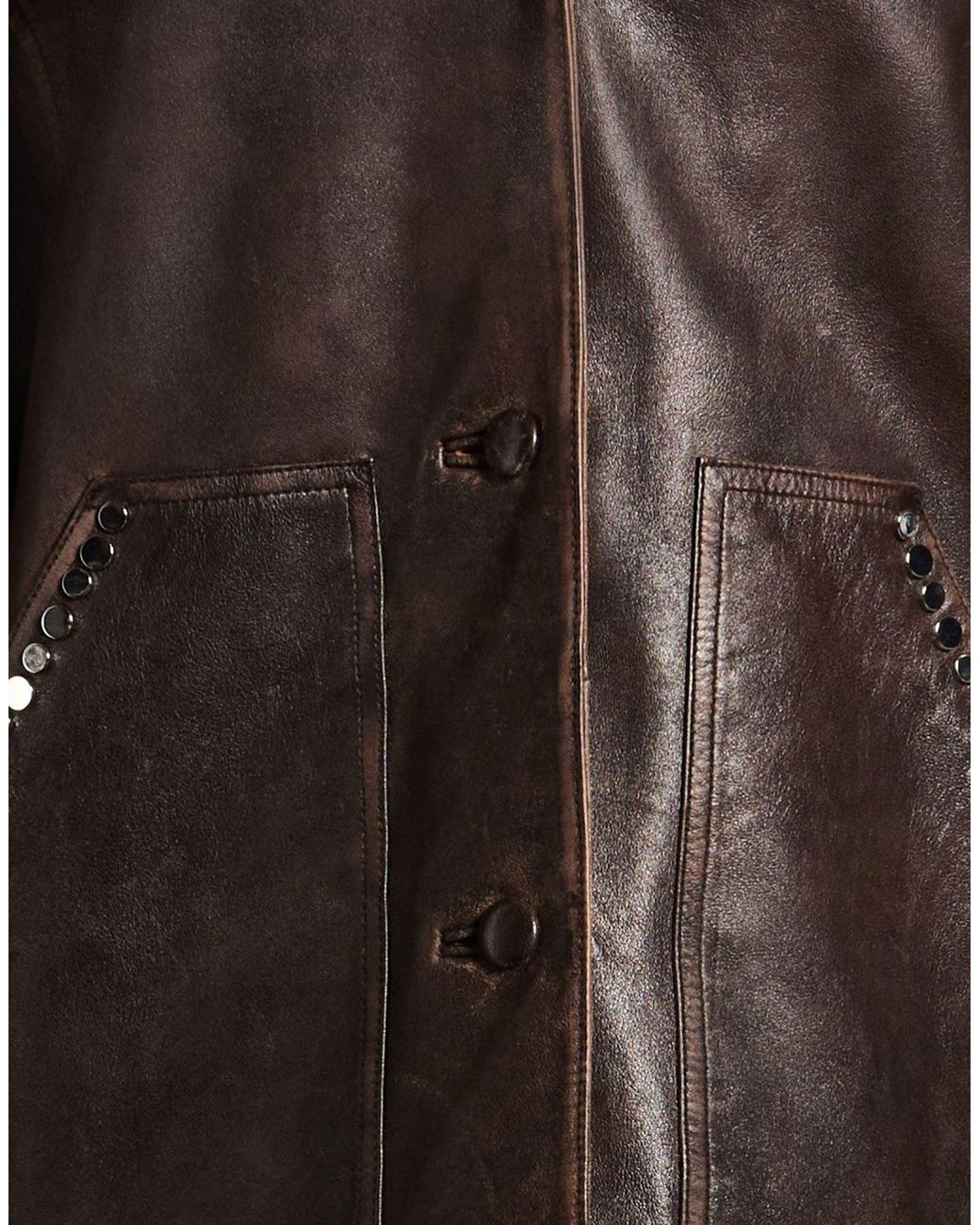 Sandro Brown Dark Jacket Lambskin