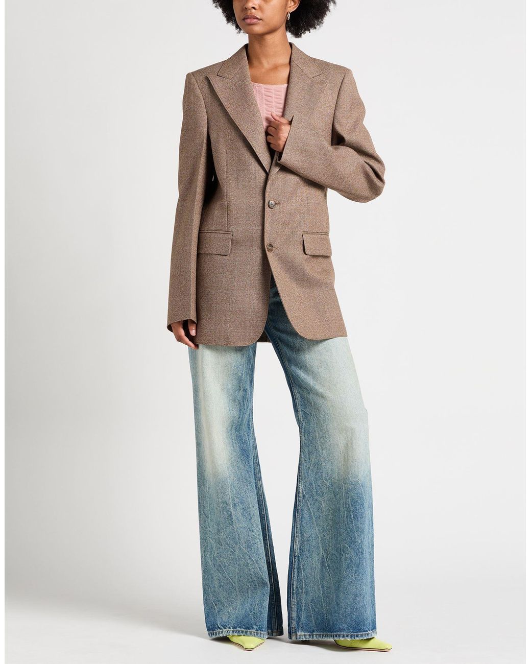MM6 by Maison Margiela Brown Blazer Virgin Wool