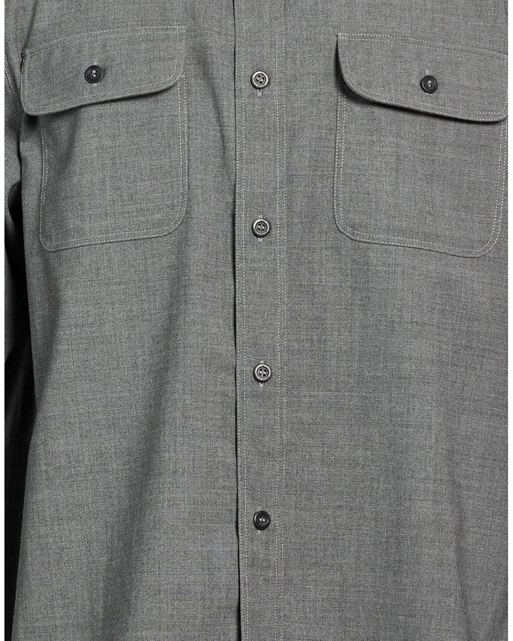 Paul & Shark Gray Shirt Polyester, Wool, Elastane for men