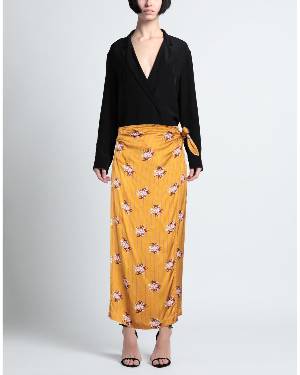 Ottod Ame Maxi Skirt in Orange Lyst
