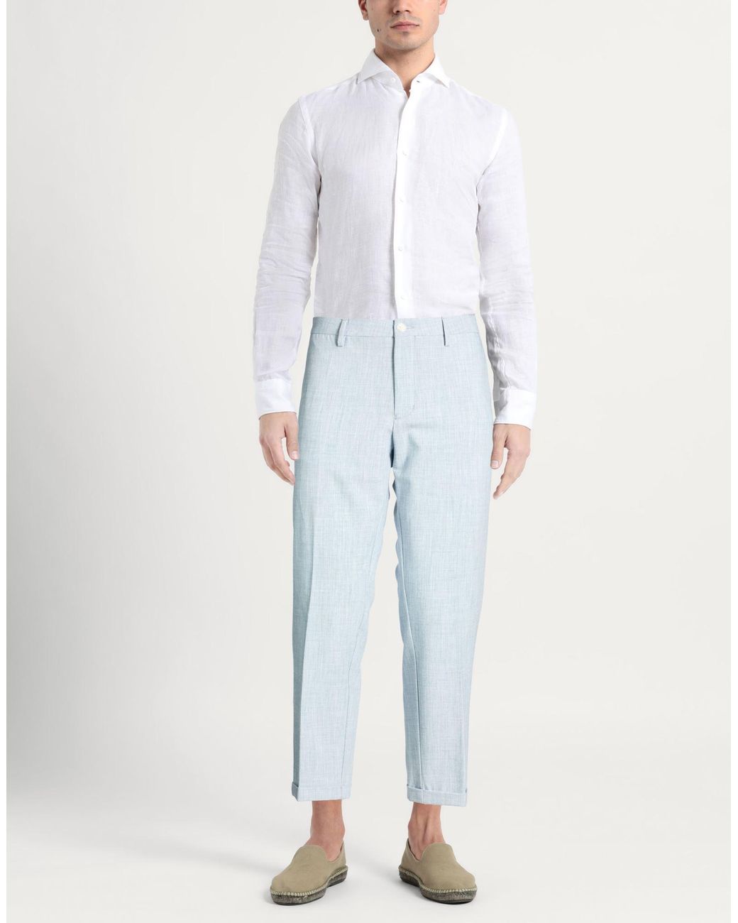 OVER/D Blue Pants Polyester, Viscose, Elastane for men