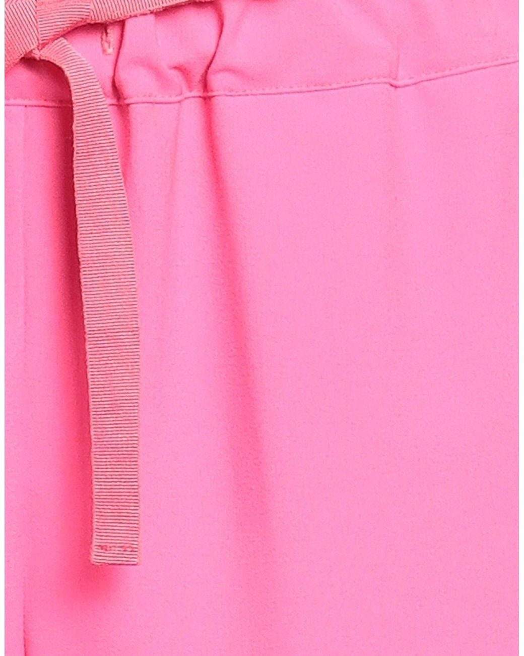 Semicouture Pink Fuchsia Pants Polyester, Viscose, Elastane