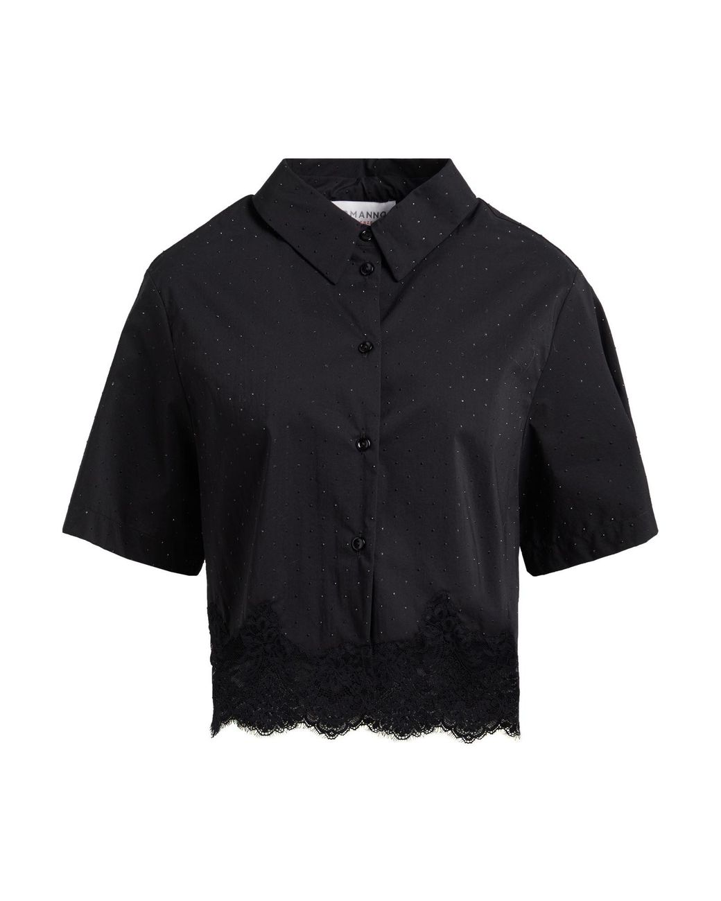 ERMANNO FIRENZE Blue Shirt Cotton, Polyamide, Elastane