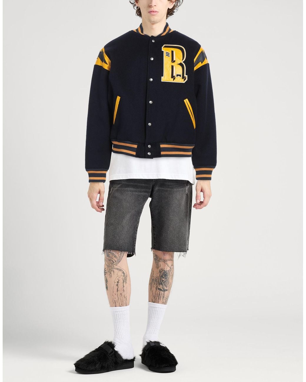 Rhude Blue Jacket Wool, Nylon, Polyester for men