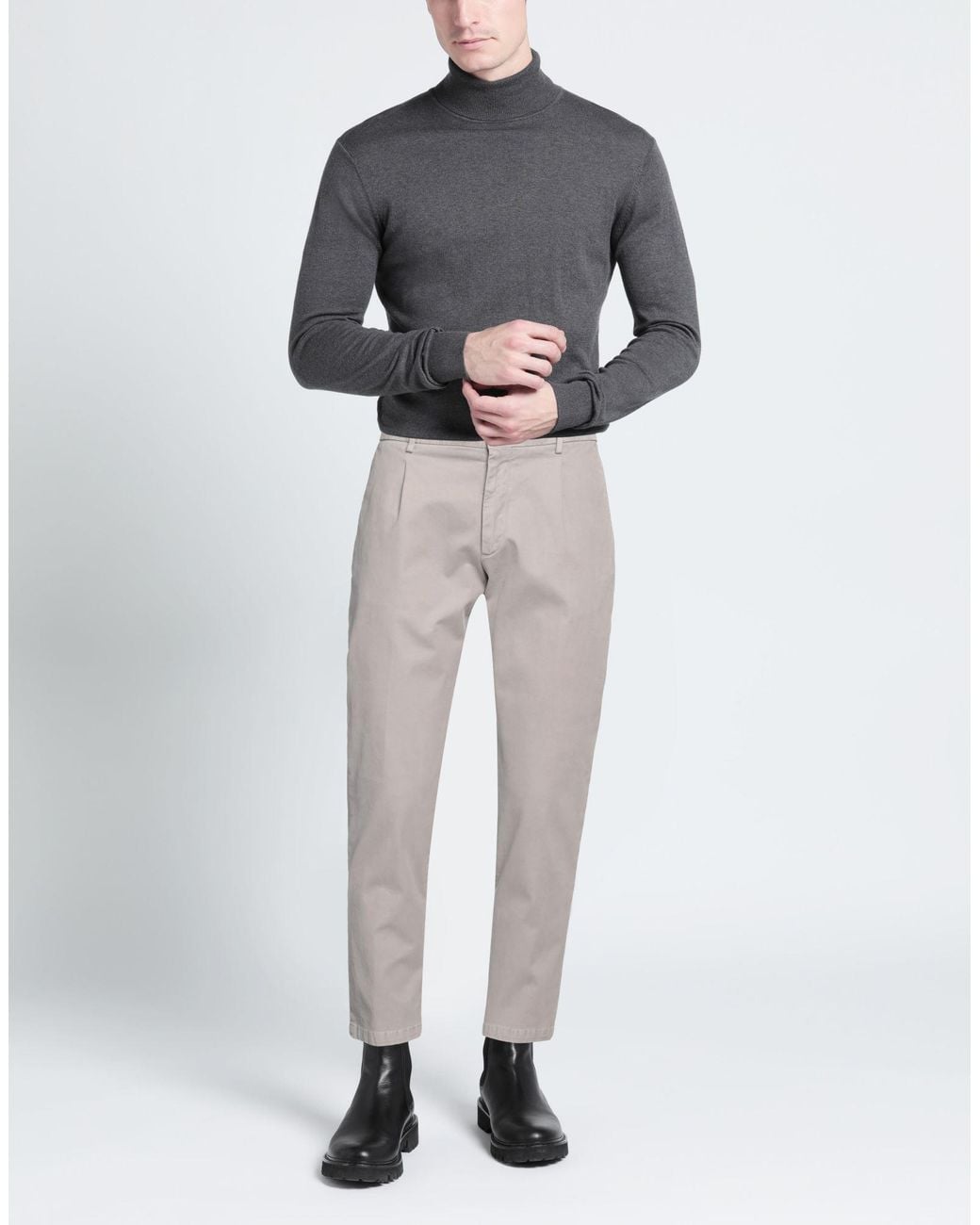 BE ABLE Gray Light Pants Cotton, Elastane for men