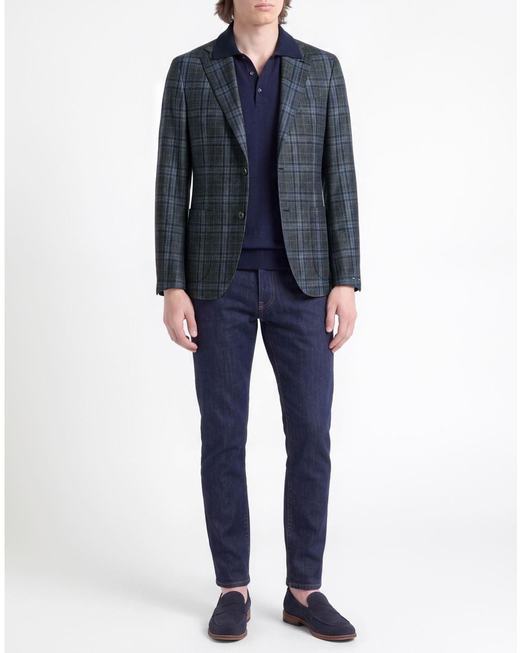 Paoloni Blue Blazer Merino Wool for men