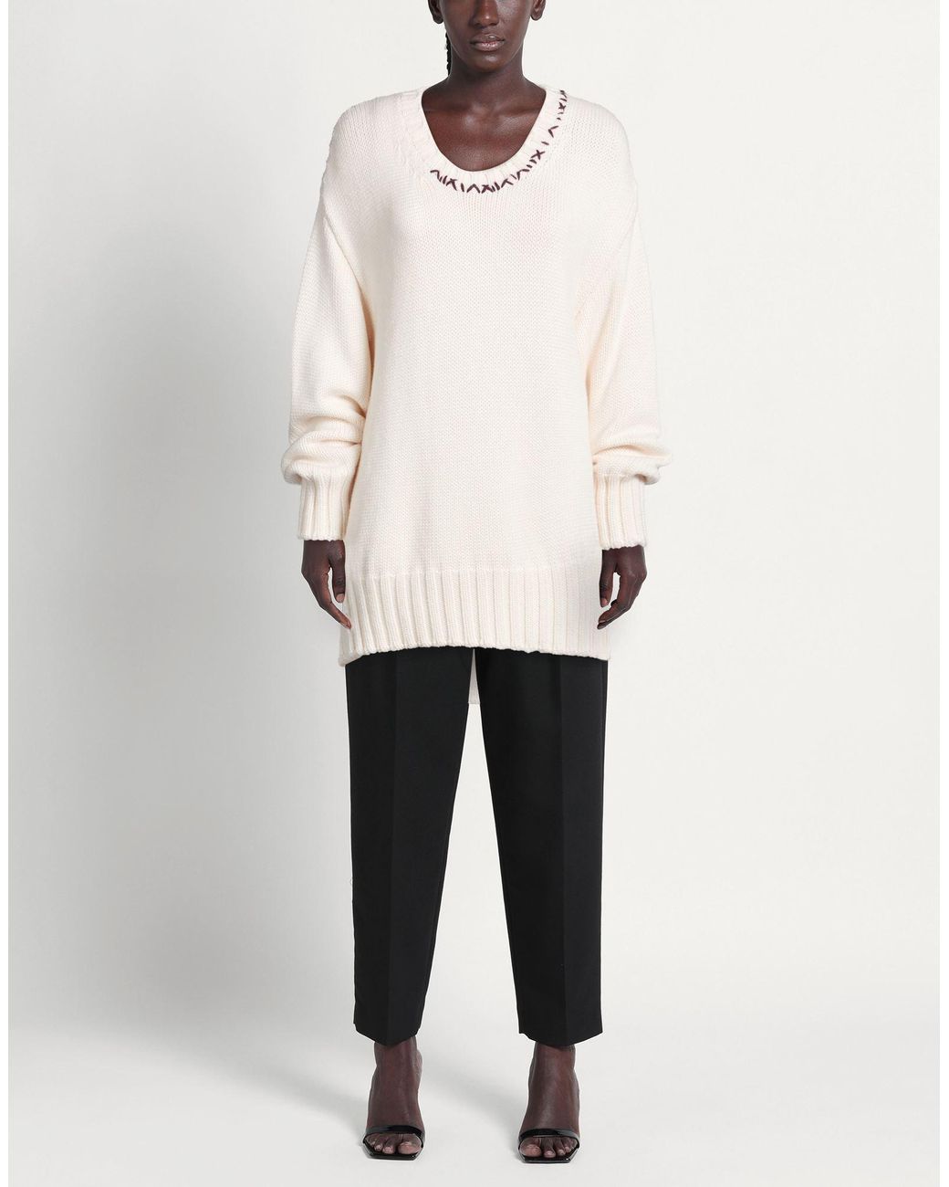Aragona White Sweater Merino Wool