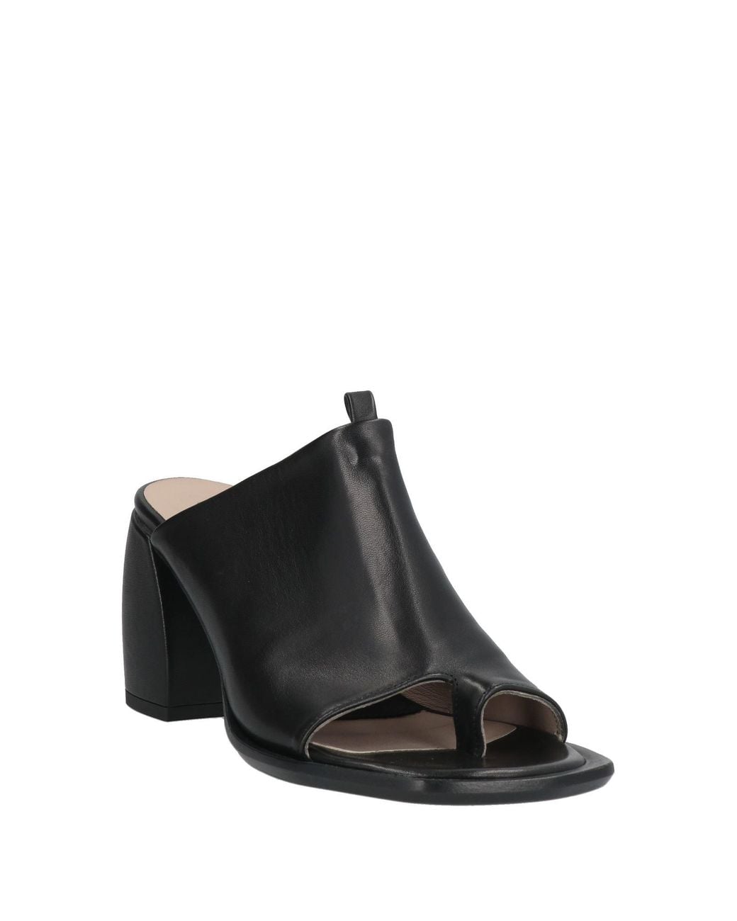 Malloni Black Thong Sandal Leather