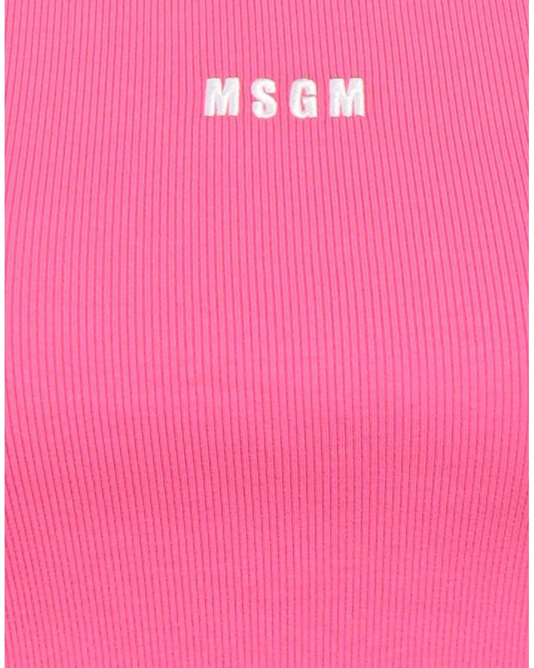 MSGM Pink Fuchsia Tank Top Cotton, Elastane