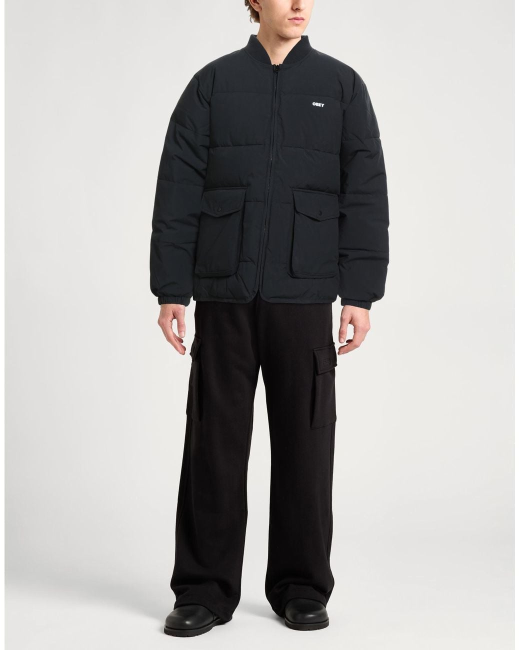 Obey Black Puffer Polyester for men