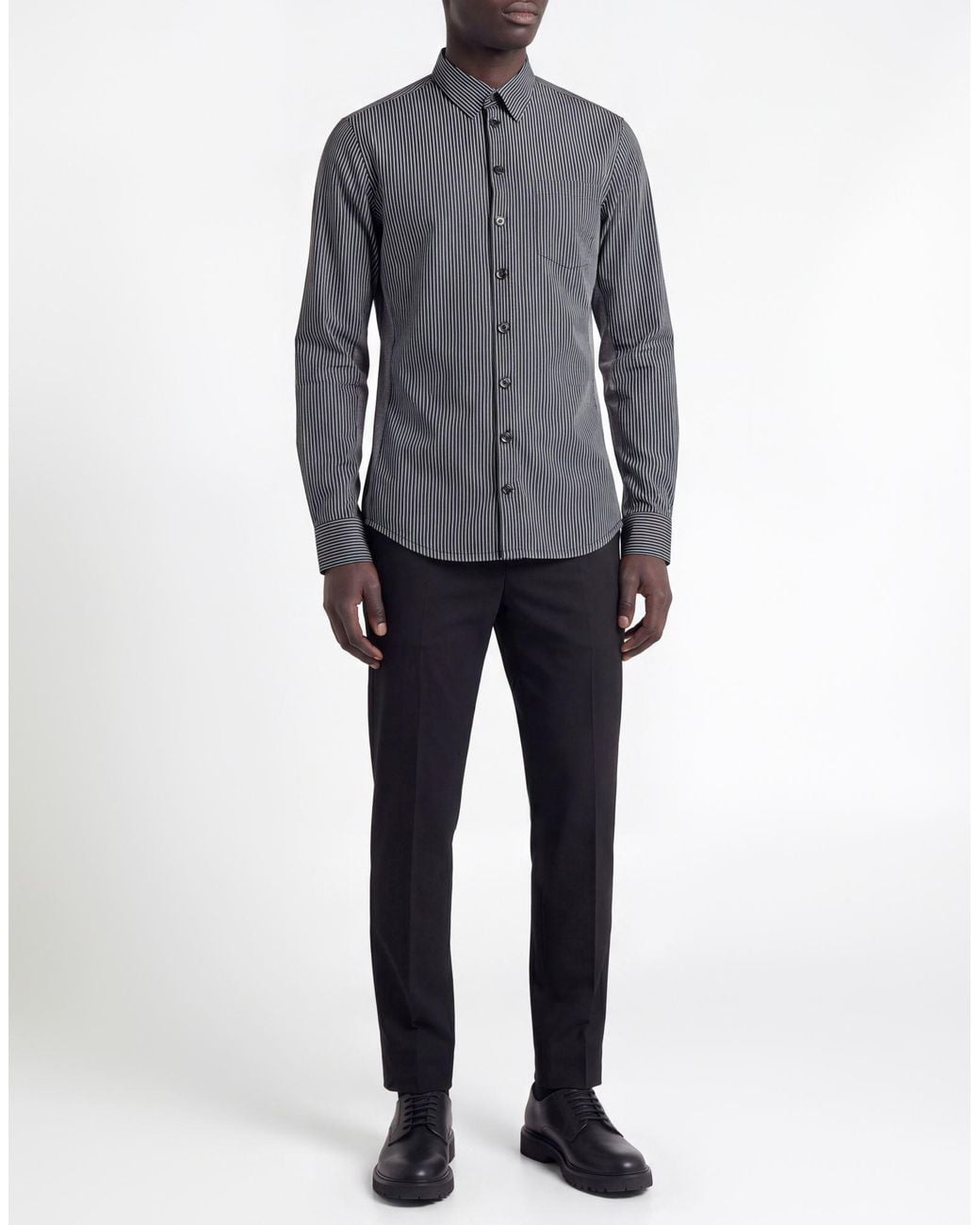 Dolce & Gabbana Gray Shirt Cotton, Polyamide, Elastane for men