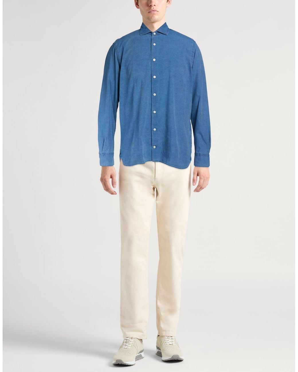 Hackett Blue Denim Shirt Cotton for men