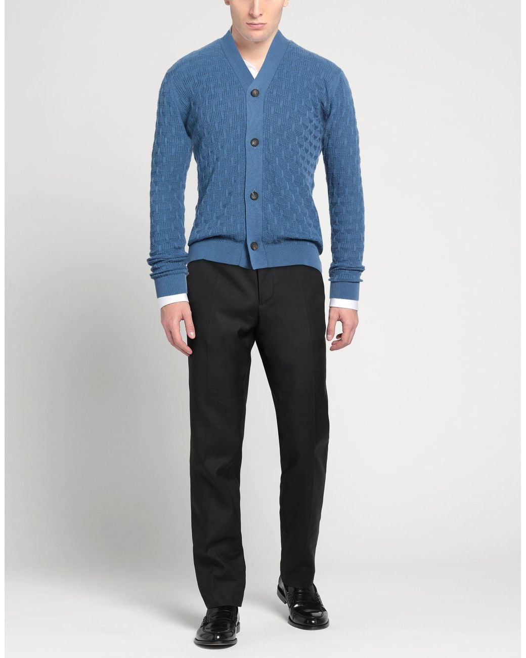 FILIPPO DE LAURENTIIS Blue Cardigan Cotton for men