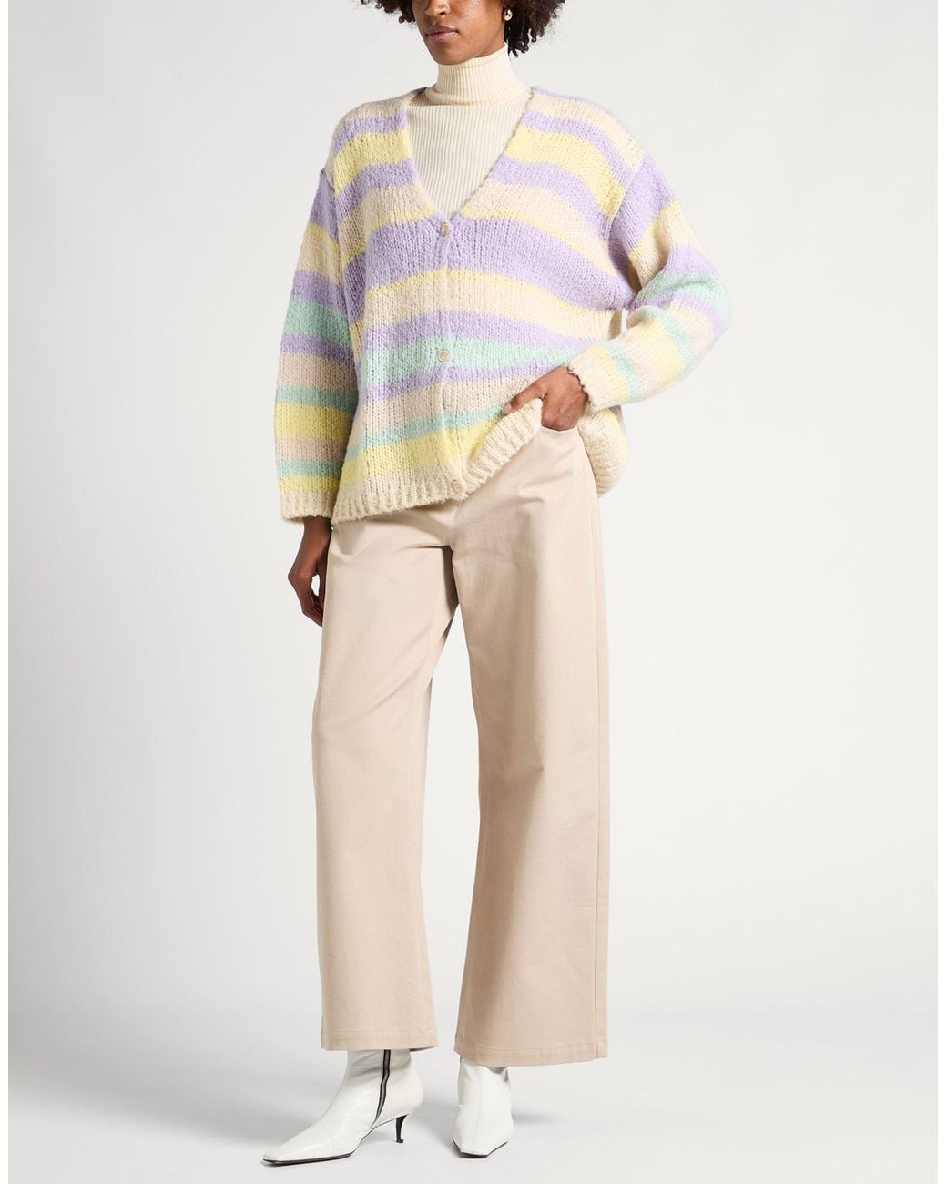 Weekend by Maxmara Pink Lilac Cardigan Wool, Acrylic, Polyamide, Alpaca Wool
