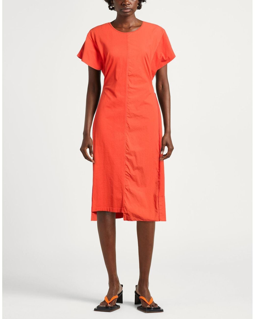 High Red Midi Dress