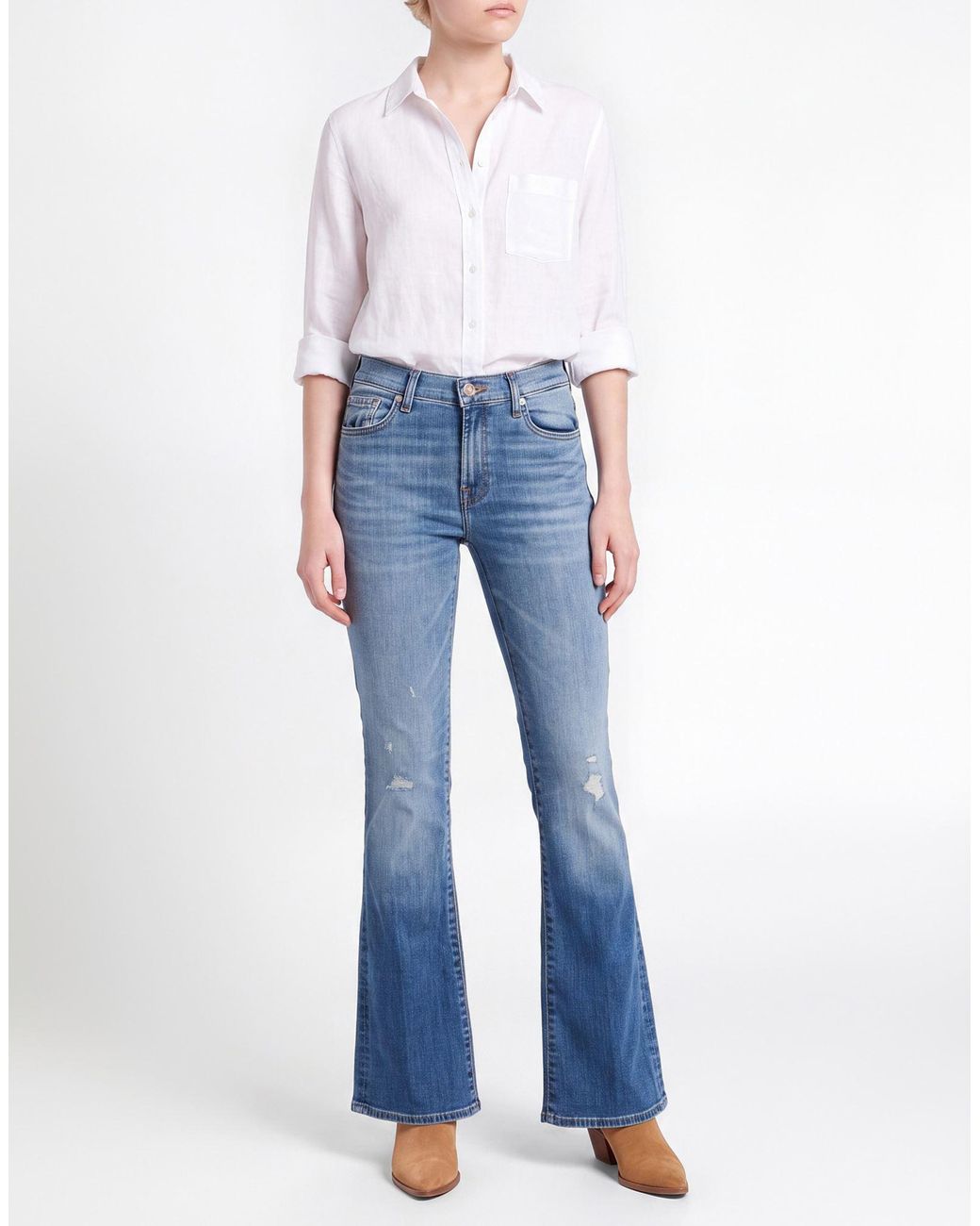 7 For All Mankind Blue Jeans Cotton, Elastane
